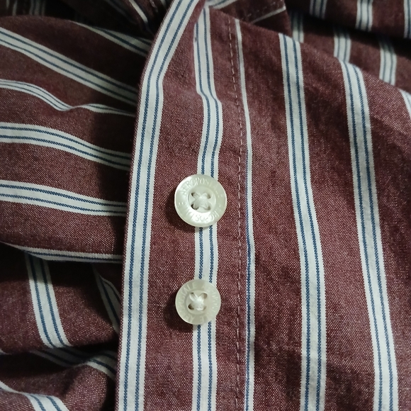 Aeropostale 1987 Long Sleeve Mens Shirt Size XL/TG Color Maroon White Stripe - Picture 7 of 9